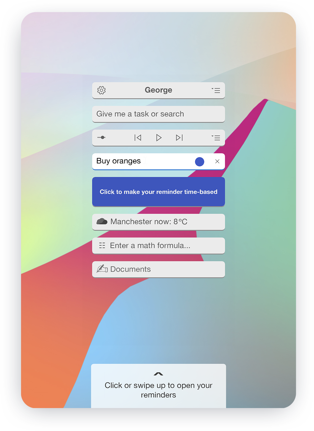 Cervino application screen