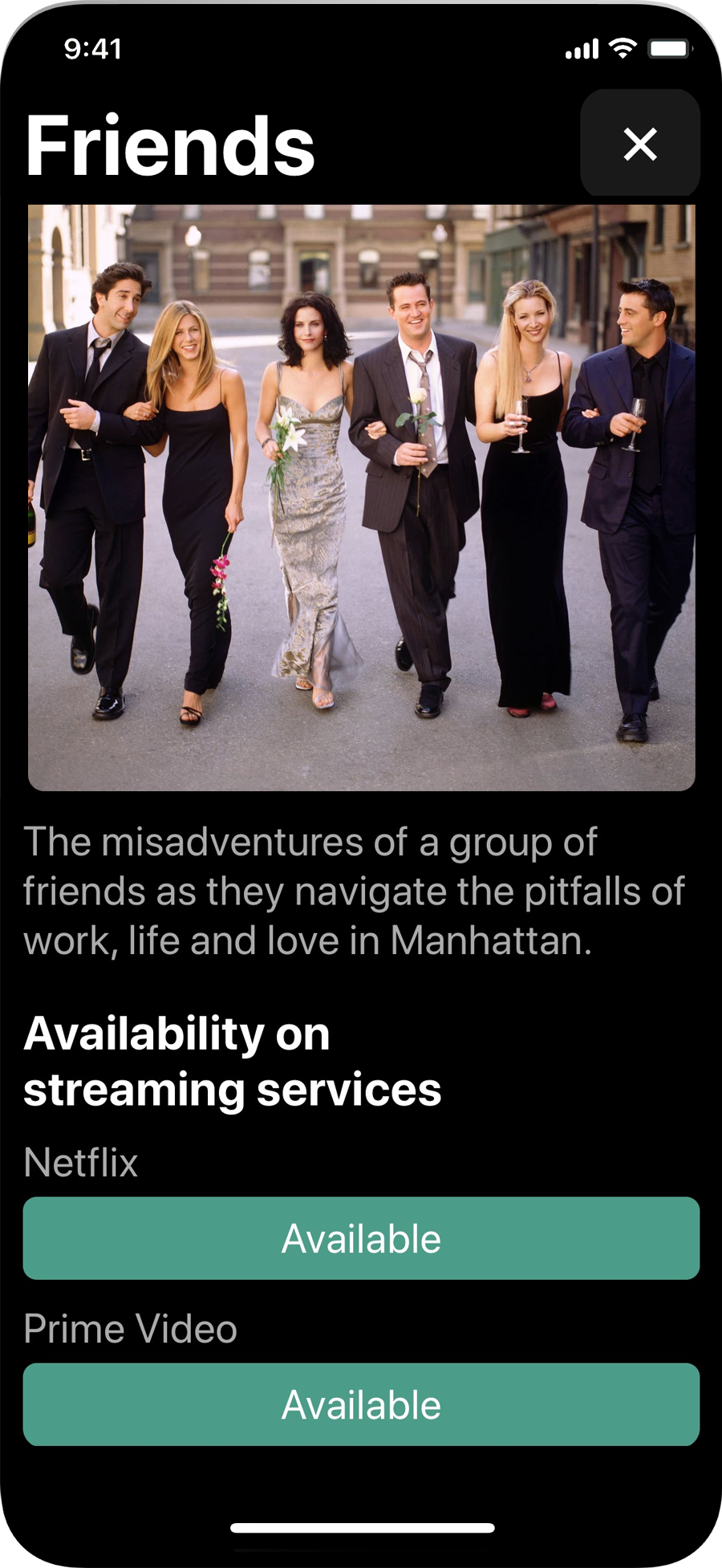 Pickafilm streaming services screen