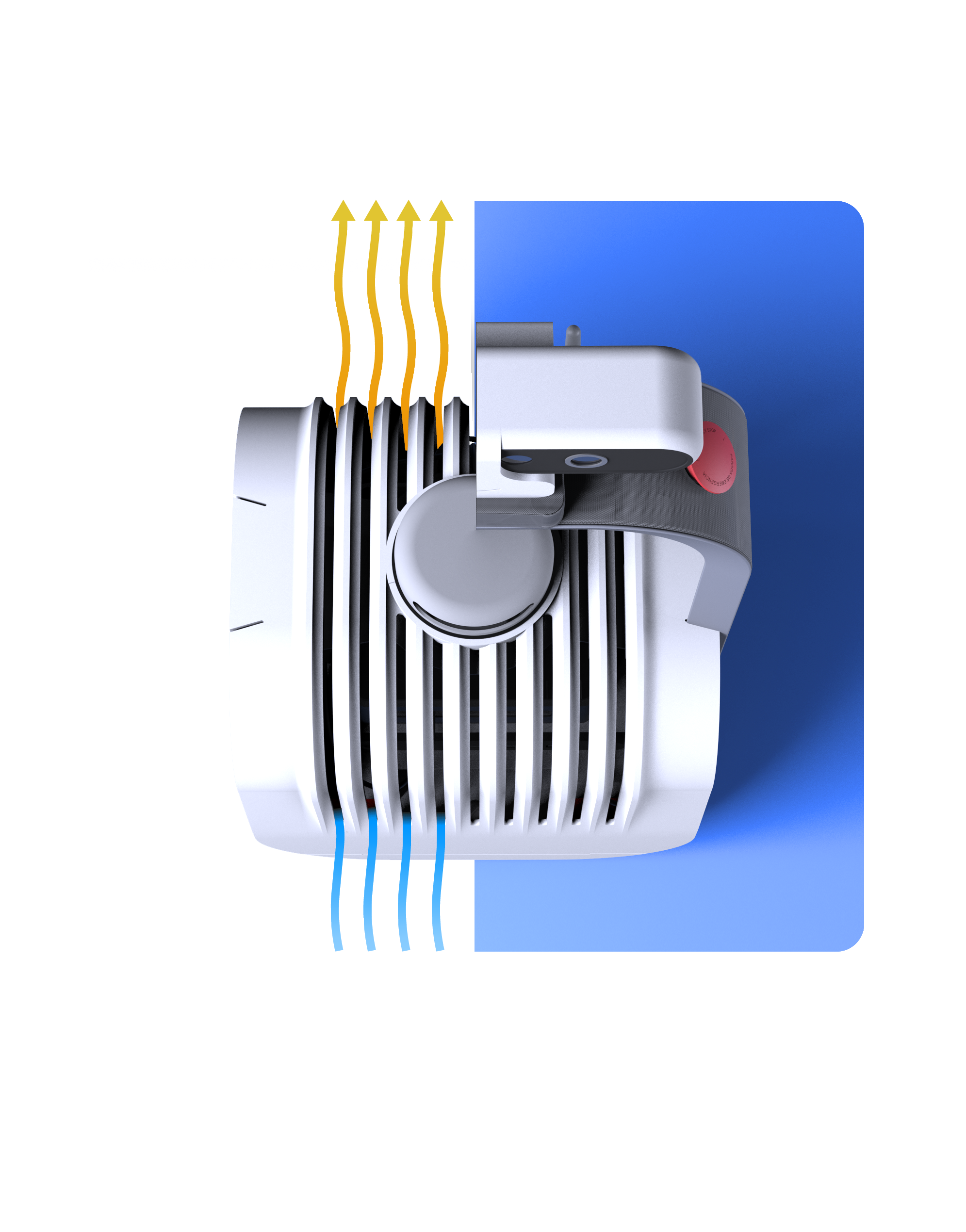 ROBOGait cooling fins and emergency stop